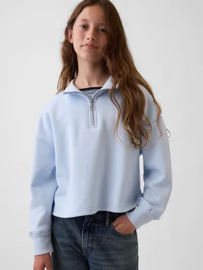 Kids VintageSoft Oversized Quarter-Zip Pullover - Essential blue