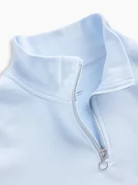 Kids VintageSoft Oversized Quarter-Zip Pullover - Essential blue — view 5