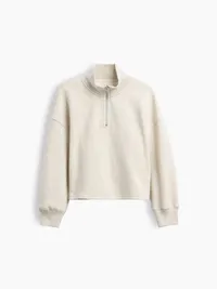 Kids VintageSoft Oversized Quarter-Zip Pullover - Light grey heather — view 5