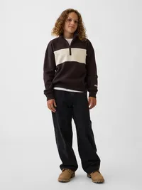 Kids VintageSoft Quarter-Zip Pullover - Terra brown — view 4