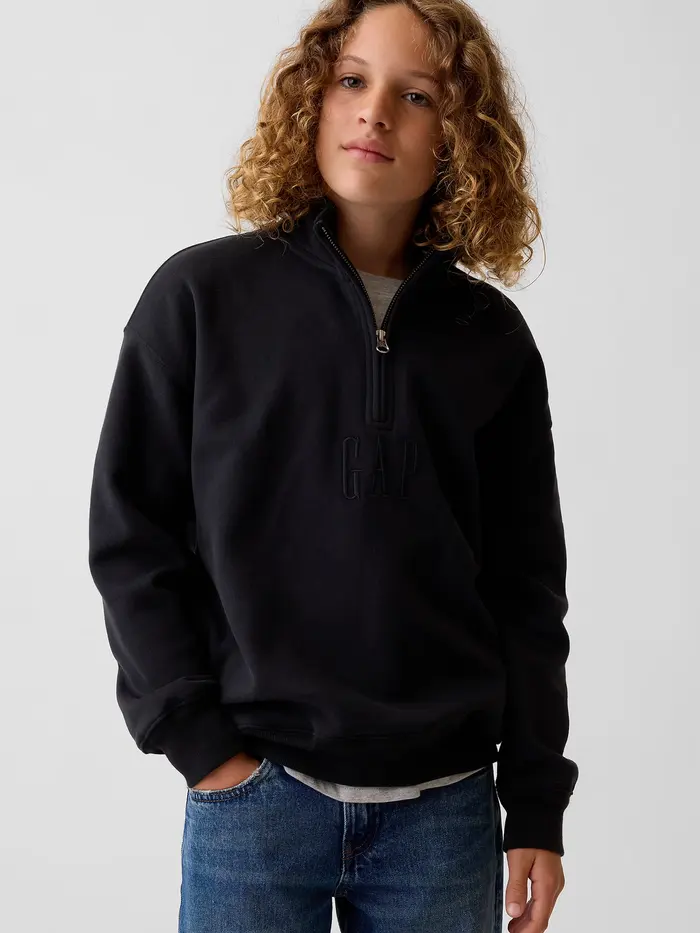 Kids VintageSoft Relaxed Quarter-Zip Pullover - Moonless night