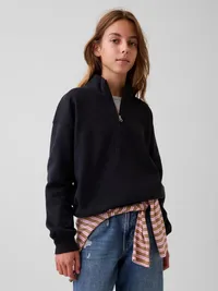 Kids VintageSoft Relaxed Quarter-Zip Pullover - Moonless night — view 2