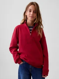 Kids VintageSoft Relaxed Quarter-Zip Pullover - New classic red — view 2