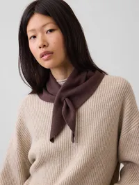 Knit Triangle Scarf - Terra brown — view 2