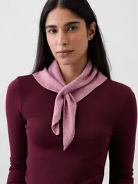 Knit Triangle Scarf - Wispy mauve — view 2