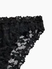 Lace Cheeky Bikini - True black — view 3