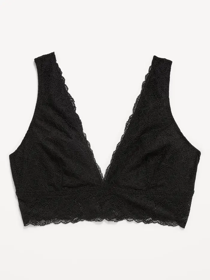 Lace Longline Bra - Black Jack