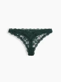 Lace Thong - Deep hunter green — view 5