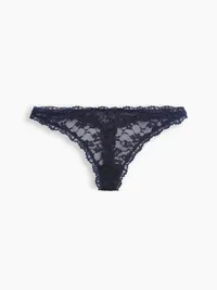Lace Thong - Navy blue — view 5