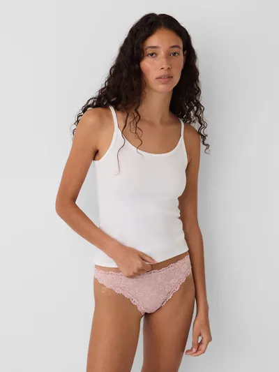 Lace Thong - Primitive pink