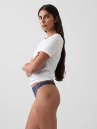 Lace Thong - Sargassus blue — view 2