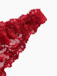 Lace Thong - Sled red — view 3