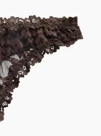Lace Thong - Terra brown — view 3