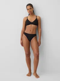 Lace Thong - True black — view 4