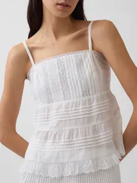 Lace-Trim Cami - Fresh white — view 4