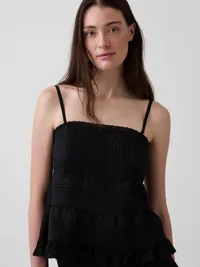 Lace-Trim Cami - True black — view 4
