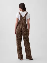 Leopard Print Loose Overalls - Brown leopard print — view 2