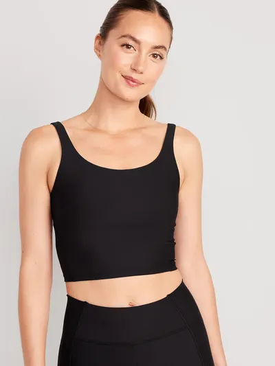 Light Support PowerSoft Longline Sports Bra - Black Jack