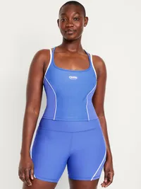 Light Support PowerSoft Longline Sports Bra - CRAYON BLUE — view 5