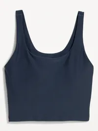 Light Support PowerSoft Longline Sports Bra - Navy Blue — view 4