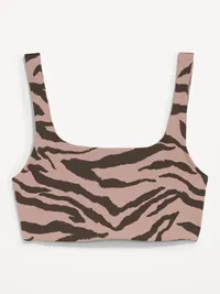 Light Support StudioSmooth Square-Neck Sports Bra - Black Zebra — view 4