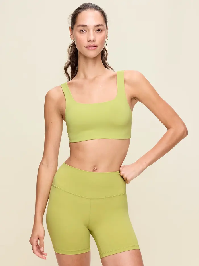 Light Support StudioSmooth Square-Neck Sports Bra - Marshy Grass