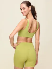 Light Support StudioSmooth Square-Neck Sports Bra - Marshy Grass — view 2