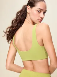 Light Support StudioSmooth Square-Neck Sports Bra - Marshy Grass — view 4
