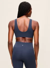 Light Support StudioSmooth Twist-Front Sports Bra - Dusk Navy — view 2