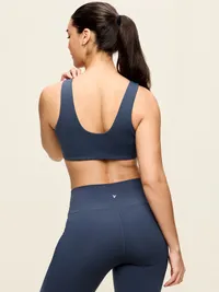 Light Support StudioSmooth Twist-Front Sports Bra - Dusk Navy — view 4