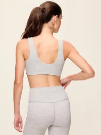 Light Support StudioSmooth Twist-Front Sports Bra - Medium Gray Heather — view 2