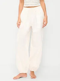 Lightweight Pull-On Parachute Sleep Pants - Sea Salt — view 2