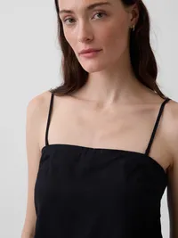 Linen-Blend Cami - Black — view 4