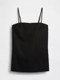 Linen-Blend Cami - Black — view 5