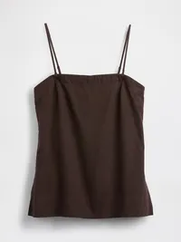 Linen-Blend Cami - Terra brown — view 5
