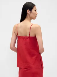 Linen-Blend Cami - Washed red — view 3