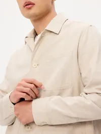 Linen-Blend Chore Jacket - Howlite — view 5