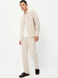 Linen-Blend Chore Jacket - Howlite — view 3
