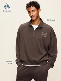 Lived-In Pro Quarter Zip - Black Jack — view 5
