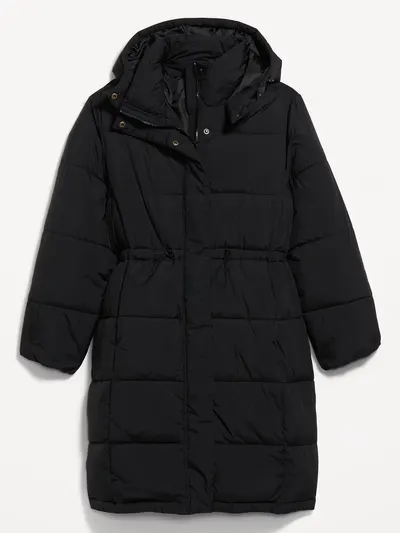 Long Puffer Parka Jacket - Black Jack