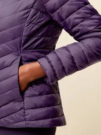 Long-Sleeve Chevron Puffer Jacket - Nebula — view 4