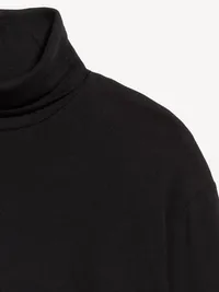 Long-Sleeve Oversized Turtleneck Top - Black Jack — view 4