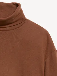 Long-Sleeve Oversized Turtleneck Top - Coco de mer — view 4