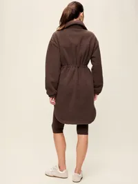 Longline Sherpa Jacket - Black Coffee — view 2