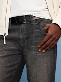 Loose Built-In Flex Jeans - Washed Black — view 5
