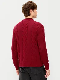 Loose Cable-Knit Sweater - Emberglow — view 2