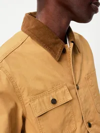 Loose Canvas Workwear Jacket - Honeyed Acorn — view 4