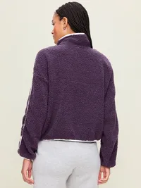 Loose Sherpa Quarter-Zip Pullover - Nebula — view 2