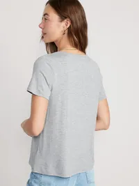 Luxe V-Neck T-Shirt - Heather Gray — view 2