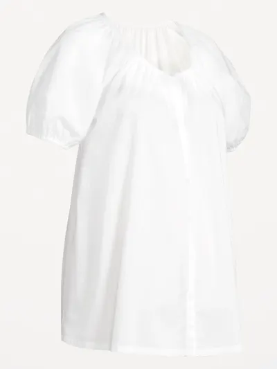 Maternity Airy Button-Down Top - White Lilies